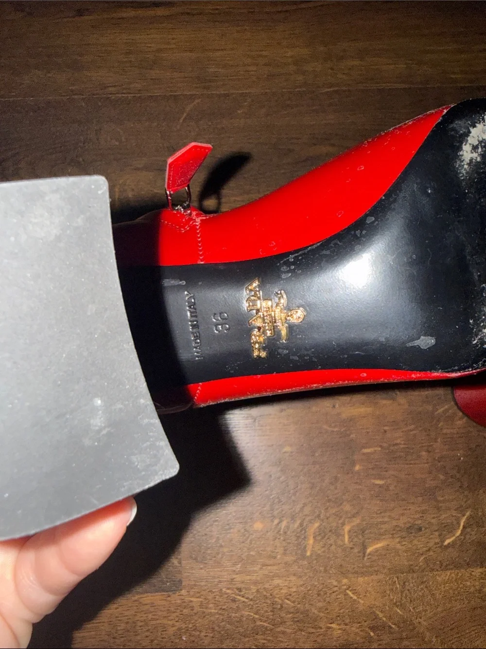 Red Prada Booties Size 36 EU
